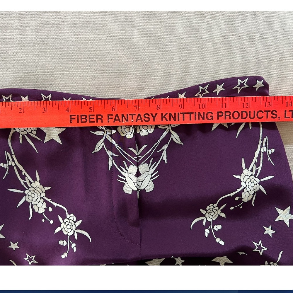 ROBERTO CAVALLI Stars, Birds and Flowers Print Silk Palazzo Pants - 38/S - Picture 10 of 15